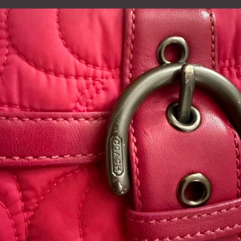 Coach Quilted Wristlet Clutch in Bright Pink - Picture 3 of 6